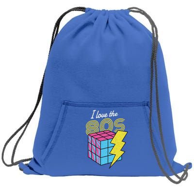 I Love The 80s Lightning Rubik Sweatshirt Cinch Pack Bag