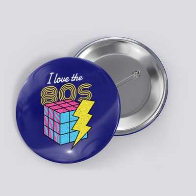 I Love The 80s Lightning Rubik Button