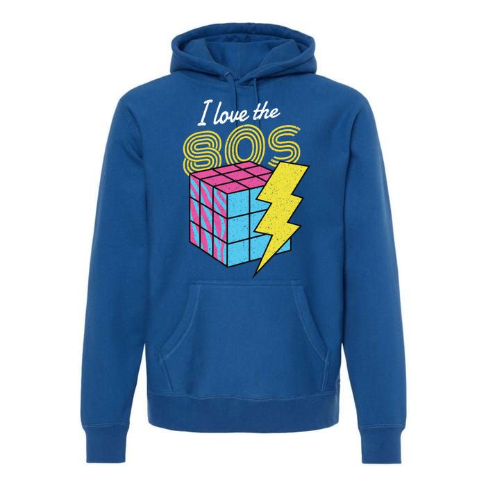 I Love The 80s Lightning Rubik Premium Hoodie