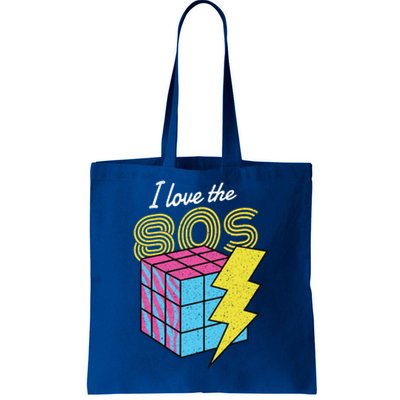 I Love The 80s Lightning Rubik Tote Bag