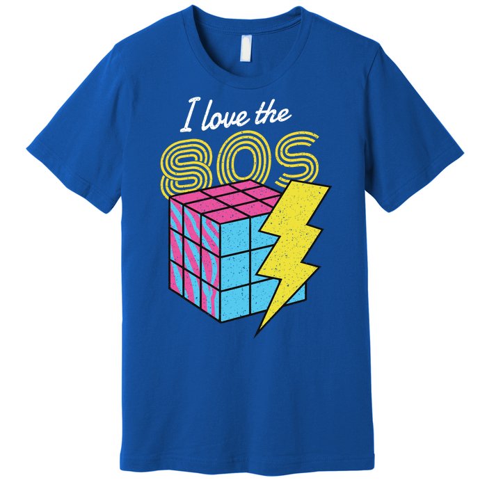 I Love The 80s Lightning Rubik Premium T-Shirt