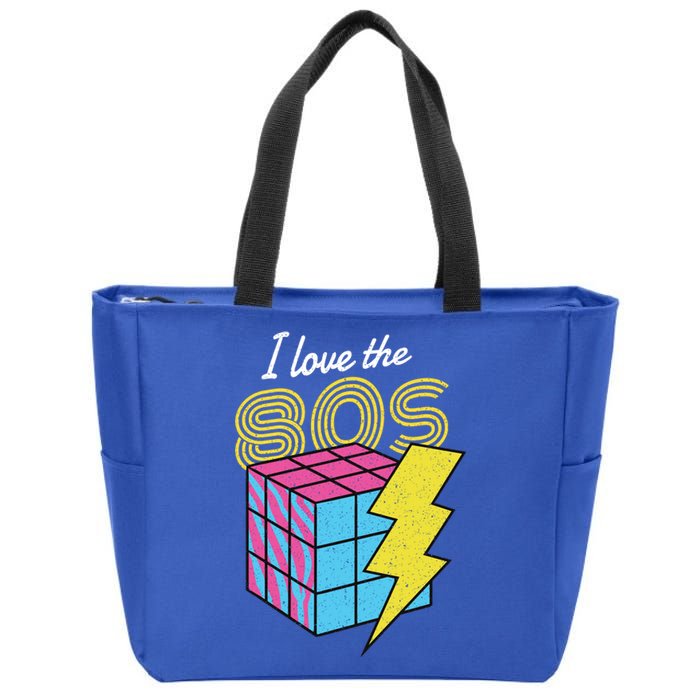 I Love The 80s Lightning Rubik Zip Tote Bag