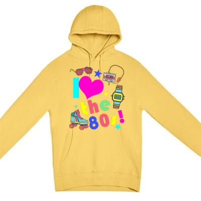 I Love The 80s Retro Party Mash-up Premium Pullover Hoodie