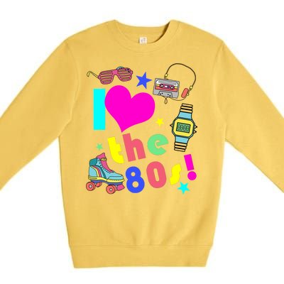 I Love The 80s Retro Party Mash-up Premium Crewneck Sweatshirt