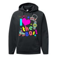 I Love The 80s Retro Party Mash-up Performance Fleece Hoodie