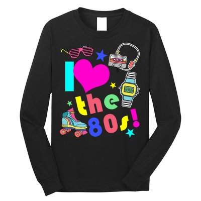 I Love The 80s Retro Party Mash-up Long Sleeve Shirt