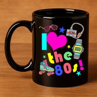 I Love The 80s Retro Party Mash-up 11oz C Handle Ceramic Mug