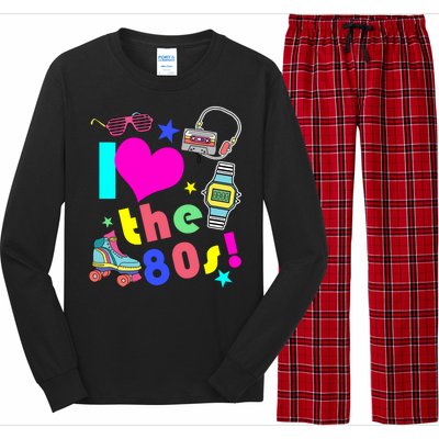 I Love The 80s Retro Party Mash-up Long Sleeve Pajama Set