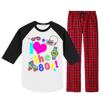 I Love The 80s Retro Party Mash-up Raglan Sleeve Pajama Set