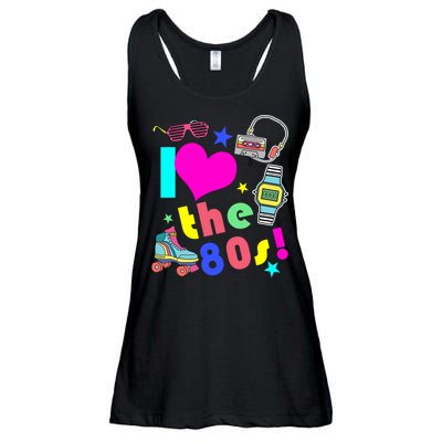 I Love The 80s Retro Party Mash-up Ladies Essential Flowy Tank