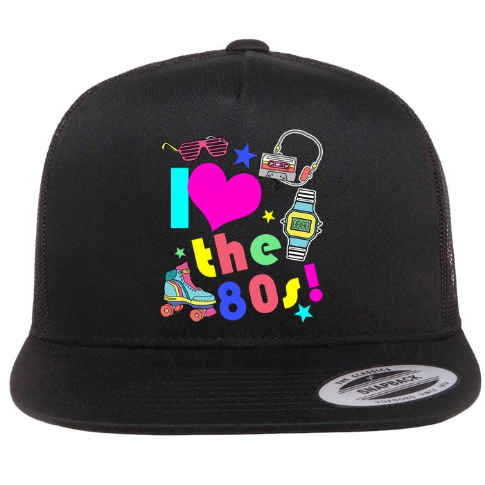 I Love The 80s Retro Party Mash-up Flatbill Hat