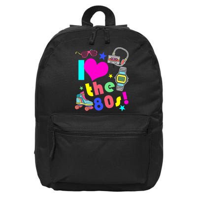 I Love The 80s Retro Party Mash-up 16 in Basic Backpack