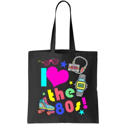 I Love The 80s Retro Party Mash-up Tote Bag