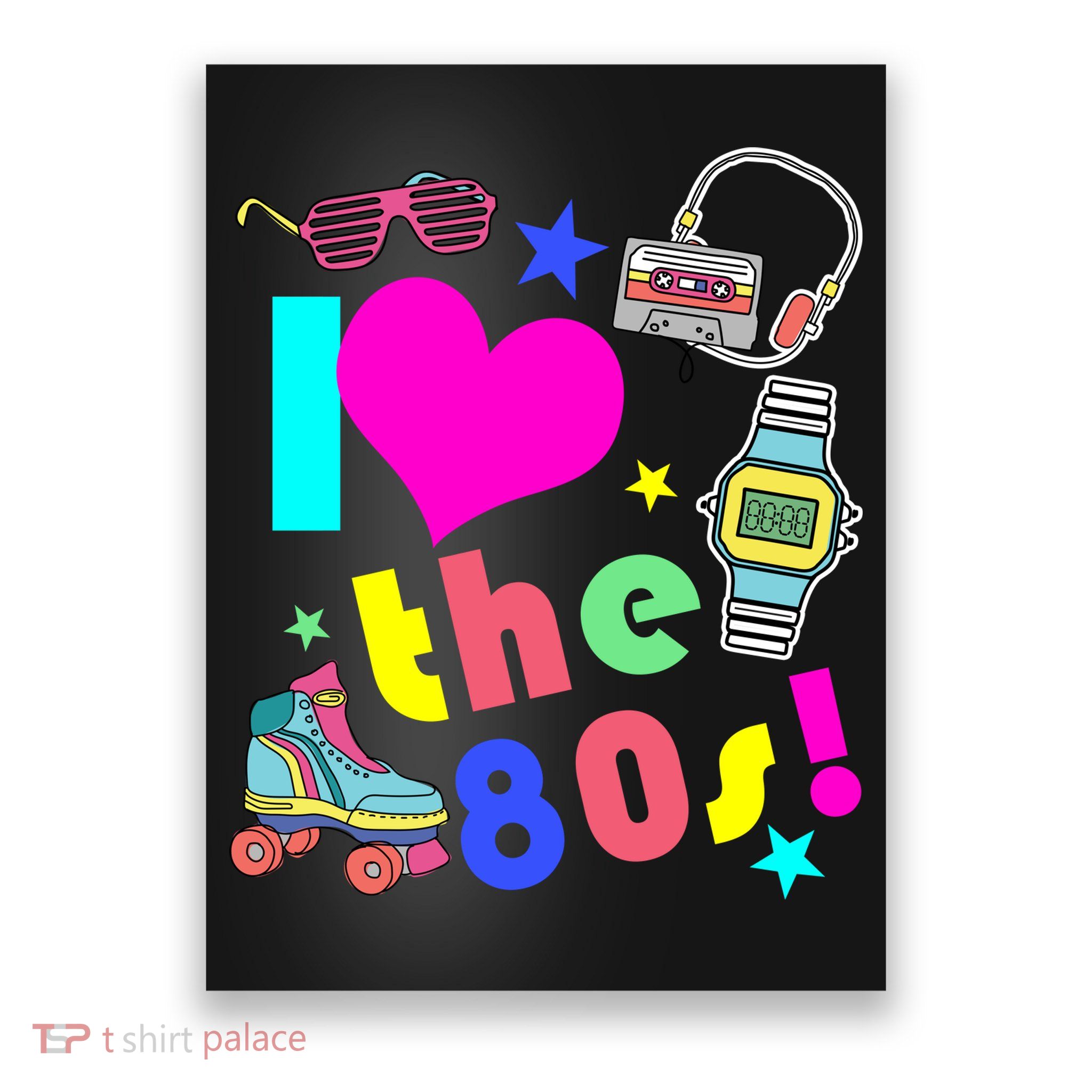 I Love The 80s Retro Party Mash-up Poster