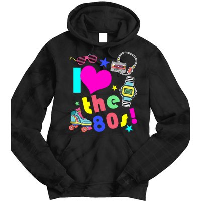 I Love The 80s Retro Party Mash-up Tie Dye Hoodie