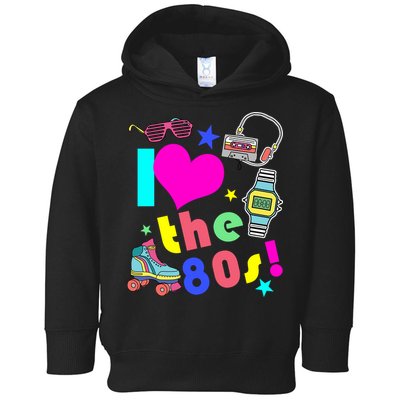 I Love The 80s Retro Party Mash-up Toddler Hoodie