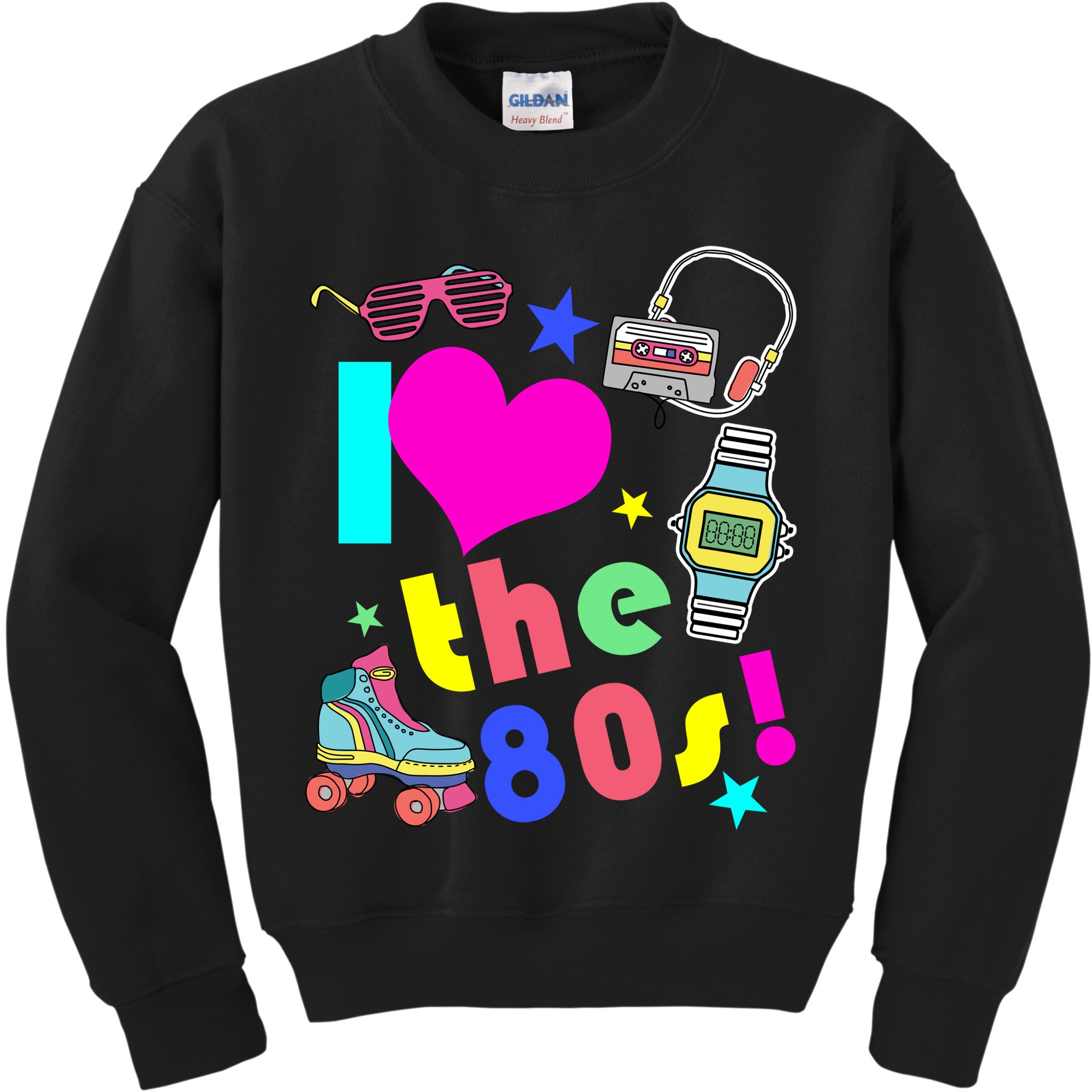 I Love The 80s Retro Party Mash-up Kids Sweatshirt