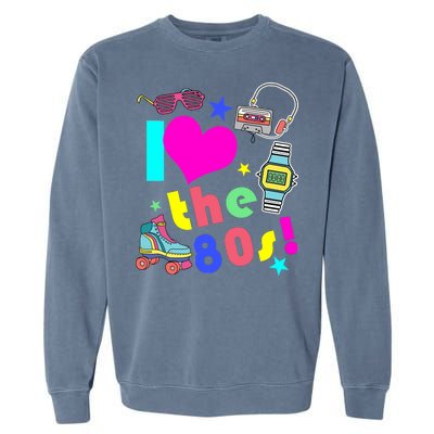 I Love The 80s Retro Party Mash-up Garment-Dyed Sweatshirt