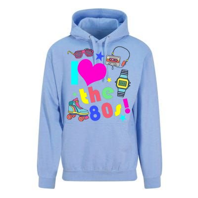 I Love The 80s Retro Party Mash-up Unisex Surf Hoodie