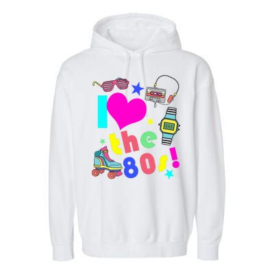 I Love The 80s Retro Party Mash-up Garment-Dyed Fleece Hoodie