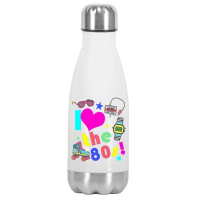 I Love The 80s Retro Party Mash-up Stainless Steel Insulated Water Bottle