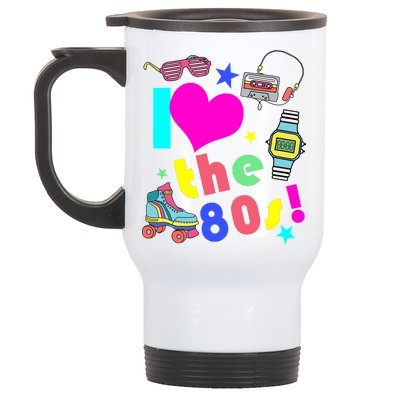 I Love The 80s Retro Party Mash-up Stainless Steel Travel Mug