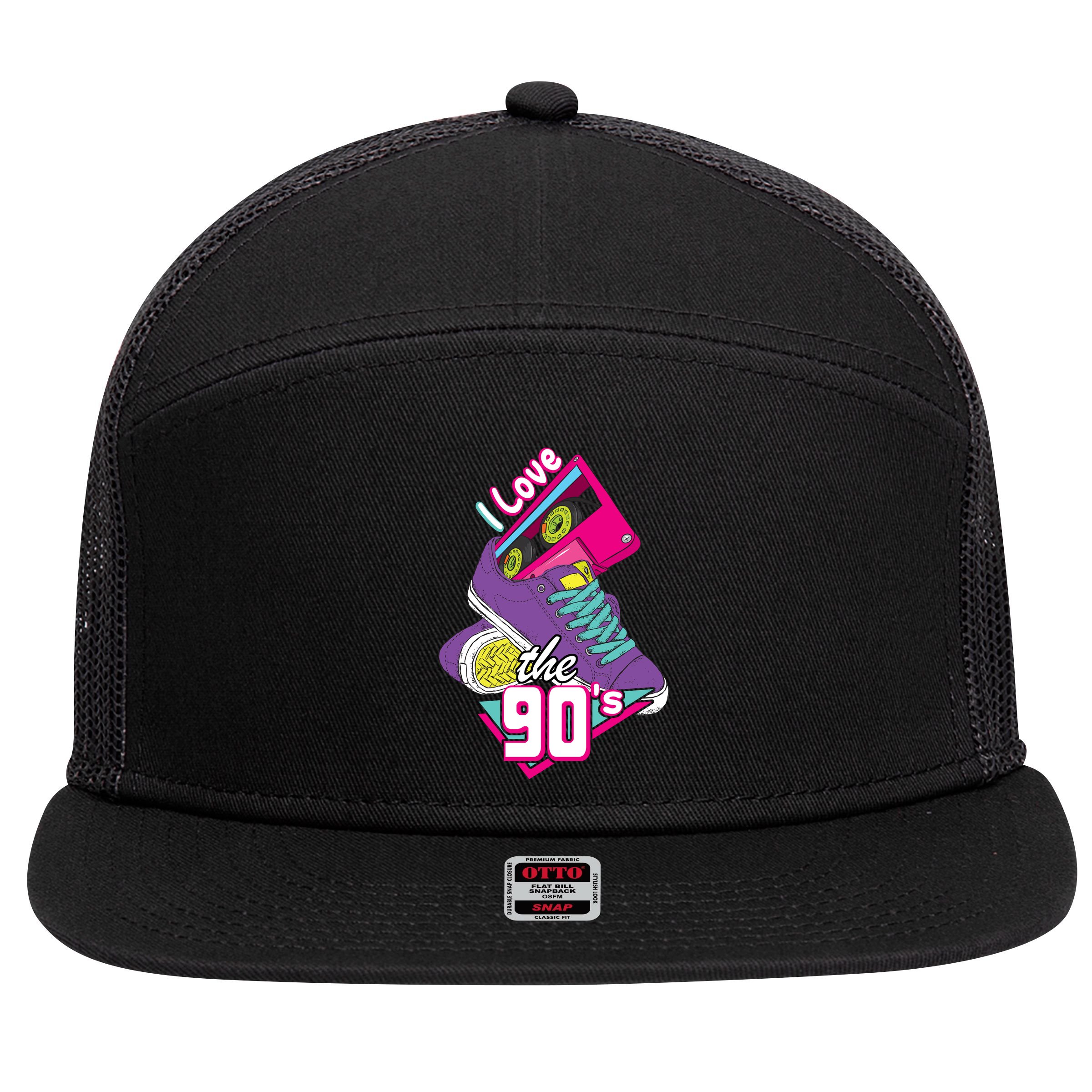 I love the 90s 7 Panel Mesh Trucker Snapback Hat