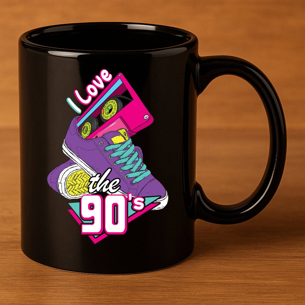 I love the 90s 11oz C Handle Ceramic Mug