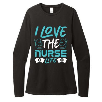 I love The Nurse Life Womens CVC Long Sleeve Shirt