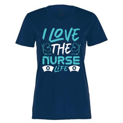 I love The Nurse Life Women's Momentum V-Neck T-Shirt