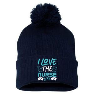 I love The Nurse Life Pom Pom 12in Knit Beanie