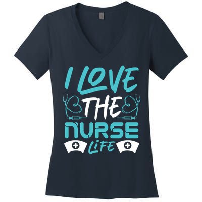 I love The Nurse Life Women's V-Neck T-Shirt