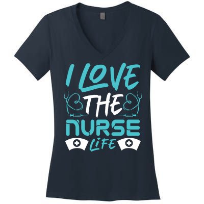 I love The Nurse Life Women's V-Neck T-Shirt