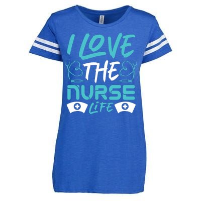 I love The Nurse Life Enza Ladies Jersey Football T-Shirt