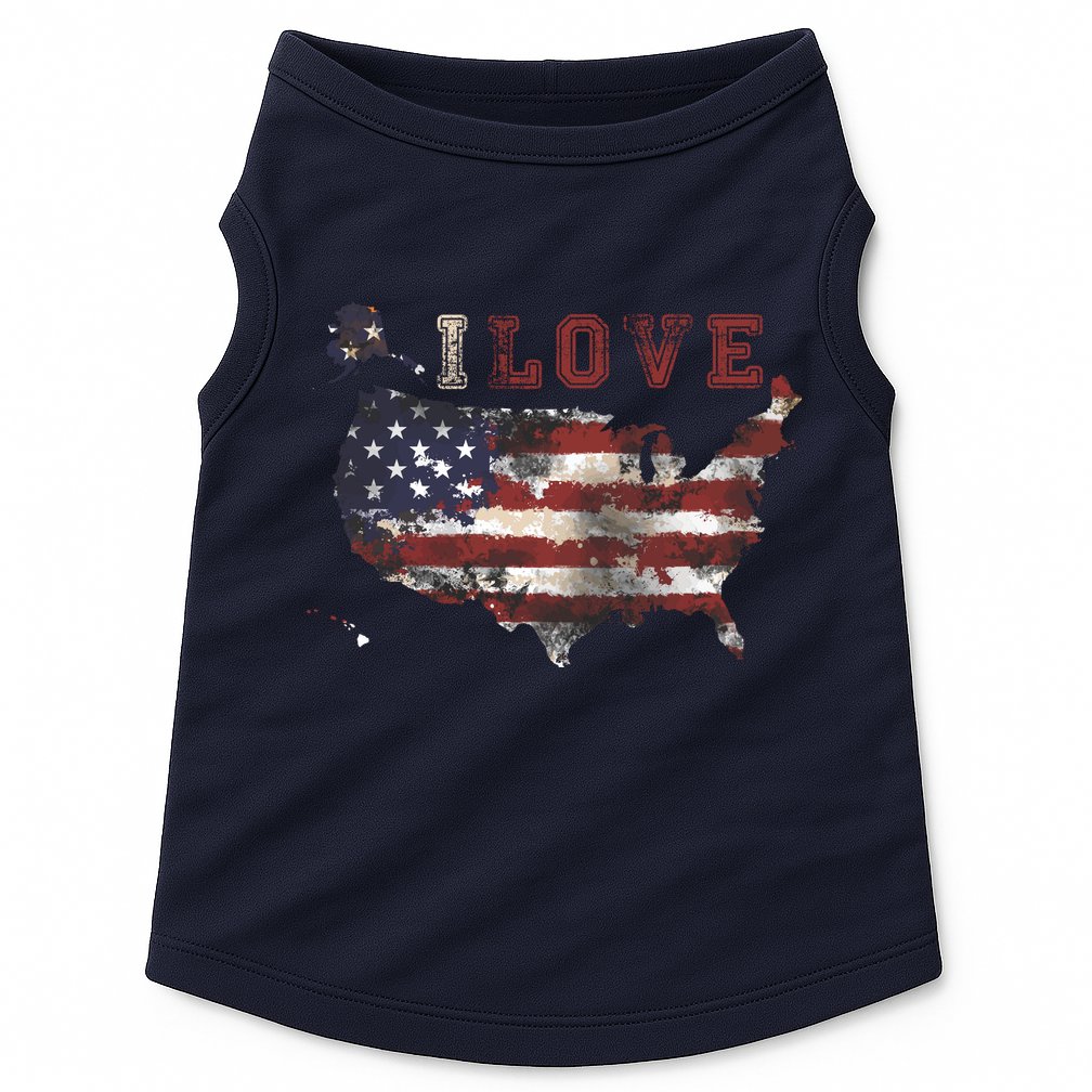 I Love The United States Doggie Tank