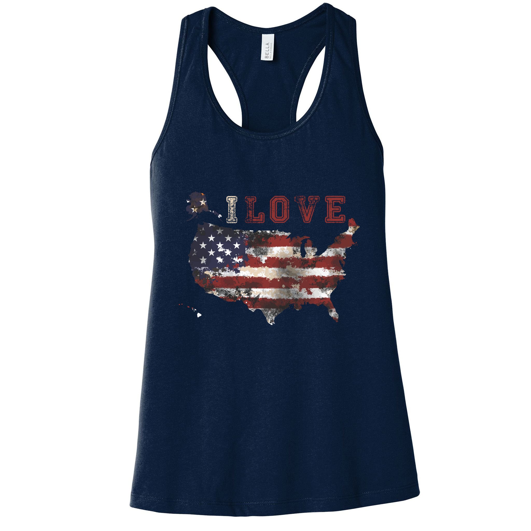 I Love The United States Womens Tank Top