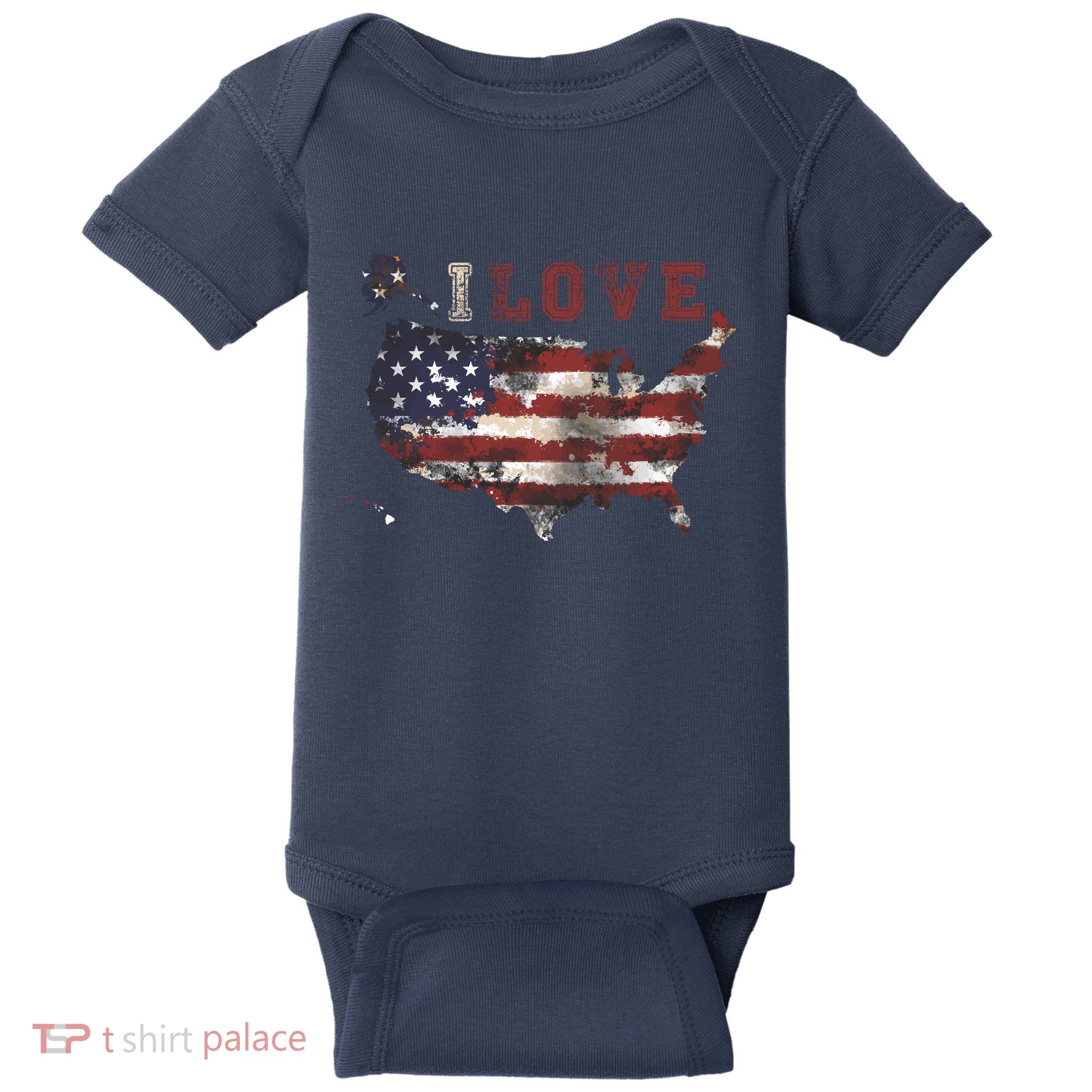 I Love The United States Baby Bodysuit