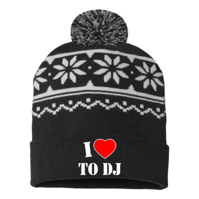 I Love To DJ USA-Made Snowflake Beanie