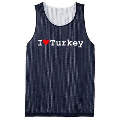 I Love Turkey Mesh Reversible Basketball Jersey Tank