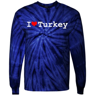 I Love Turkey Tie-Dye Long Sleeve Shirt