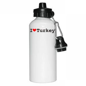 I Love Turkey Aluminum Water Bottle 