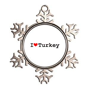 I Love Turkey Metallic Star Ornament