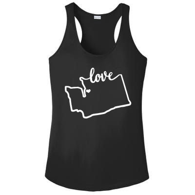 I Love Washington State Ladies PosiCharge Competitor Racerback Tank