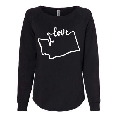 I Love Washington State Womens California Wash Sweatshirt