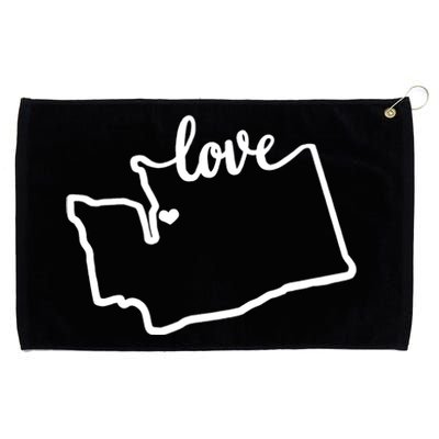 I Love Washington State Grommeted Golf Towel