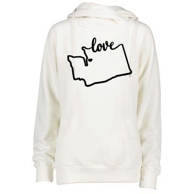 I Love Washington State Womens Funnel Neck Pullover Hood