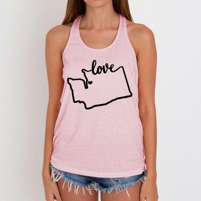 I Love Washington State Women's Knotted Racerback Tank