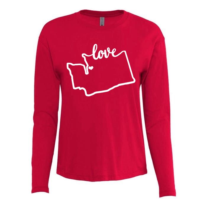 I Love Washington State Womens Cotton Relaxed Long Sleeve T-Shirt