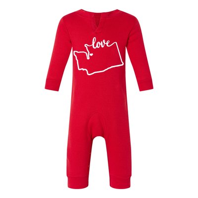 I Love Washington State Infant Fleece One Piece