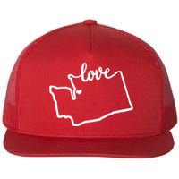 I Love Washington State Flat Bill Trucker Hat